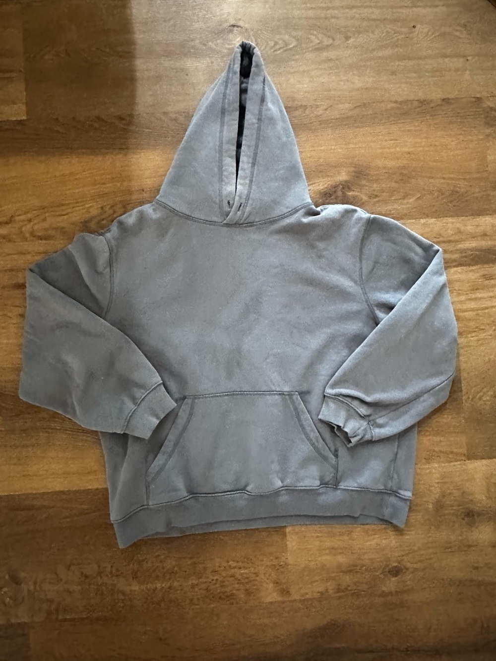 H&M Basic Washed Gray Oversized Hoodie Sweatshirt Large